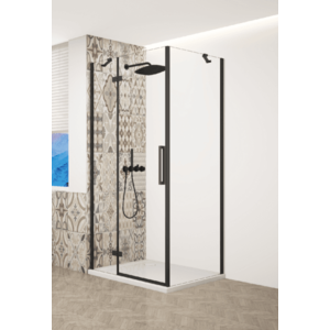 GELCO TRINITY BLACK čtvercový kout 1200x1200 levý, čiré sklo, GT5612-12CL-B GT5612-12CL-B obraz
