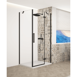 GELCO TRINITY BLACK čtvercový kout 1200x1200 pravý, čiré sklo, GT5612-12CR-B GT5612-12CR-B obraz