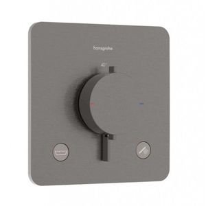 HANSGROHE Ecostat Comfort Q Termostatická baterie pod omítku, pro 2 spotřebiče, kartáčovaný černý chrom 33717340 obraz