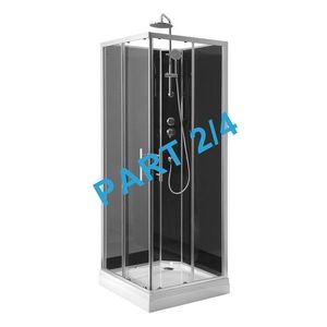 AQUALINE GRANVIK sprchový box 800x800x2180 komponent 2/4 fixní a posuvné sklo čiré 18-080-09-50-00 obraz
