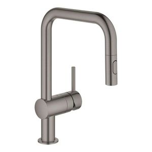 GROHE Minta Dřezová baterie s výsuvnou sprškou, kartáčovaný Hard Graphite 32322AL2 obraz