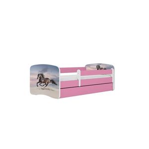 Kocot kids Dětská postel Babydreams běžící kůň růžová, varianta 70x140, bez šuplíků, bez matrace obraz
