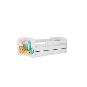 Kocot kids Dětská postel Babydreams dinosauři bílá, varianta 70x140, bez šuplíků, bez matrace obraz