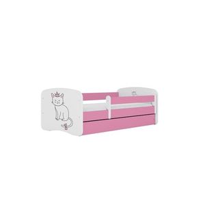 Kocot kids Dětská postel Babydreams kočka růžová, varianta 70x140, bez šuplíků, bez matrace obraz