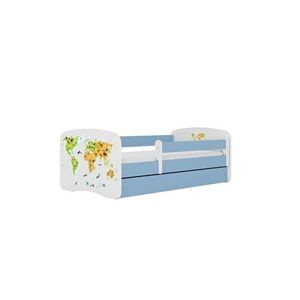 Kocot kids Dětská postel Babydreams mapa světa modrá, varianta 70x140, bez šuplíků, bez matrace obraz