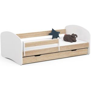 Ak furniture Dětská postel SMILE 180x90 bílá/dub sonoma obraz