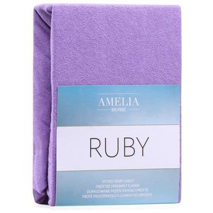 Froté prostěradlo s gumou AmeliaHome Ruby fialové, velikost 140-160x200+30 obraz