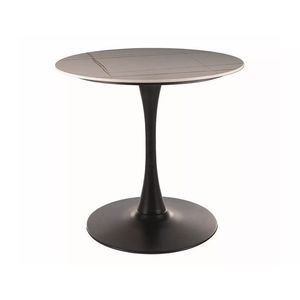 Signal Kulatý jídelní stůl Espero 80 cm bílý mramor/černý obraz