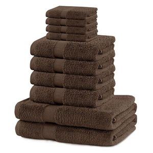 Sada ručníků DecoKing Kunis hnědé, velikost 2*70x140+4*50x100+4*30x50 obraz