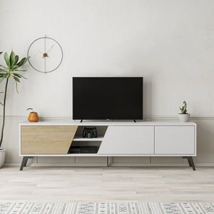 TV stolek Houseland FIONA 180 cm bílý/dub safírový obraz
