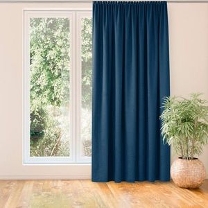 HOMEDE Závěs MILANA klasická transparentní dračí páska 10 cm indigo, velikost 140x175 obraz