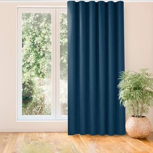 HOMEDE Závěs MILANA klasická transparentní vlnovka 7 cm indigo, velikost 140x175 obraz