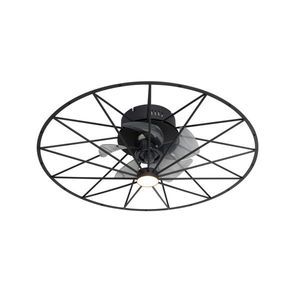 Stropní ventilátor černý 62 cm vč. LED stmívatelný s dálkovým ovládáním - Yaran obraz