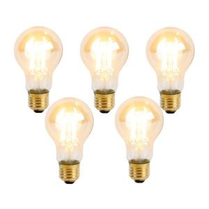 Sada 5 stmívatelných LED žárovek E27 se 3 stupni stmívání A60 Goldline 5W 530lm 2200K obraz