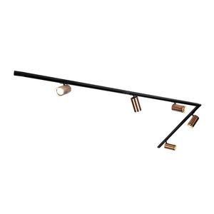 Moderní kolejnicový systém s 5 bodovými světly tmavě bronzový 1-fázový GU10 70mm - Iconic Jeana Luxe obraz