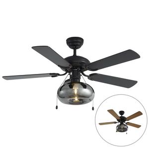 Stropní ventilátor černý 107, 5 cm s tahovým spínačem - Mistral Busa obraz