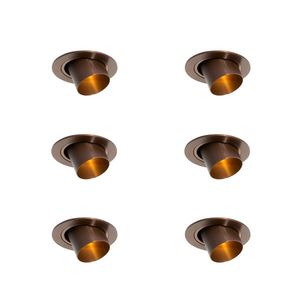 Sada 6 zapuštěných bodových svítidel tmavě bronzová GU10 35mm kulatá naklápěcí - Installa obraz