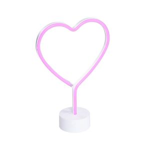 Neonová stolní lampa bílá s růžovou vč. LED - Amore obraz