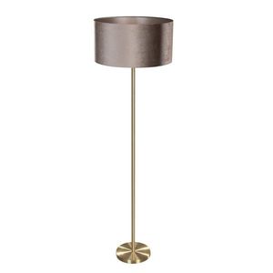 Stojací lampa mosazná s sametovým stínidlem taupe 50 cm - Simplo obraz