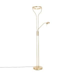 Moderní stojací lampa zlatá s lampou na čtení vč. LED a stmívače - Divo obraz