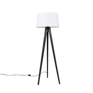 Stojací lampa se třemi nohami černá slněným stínítkem bílým 45 cm - Tripod Classic obraz
