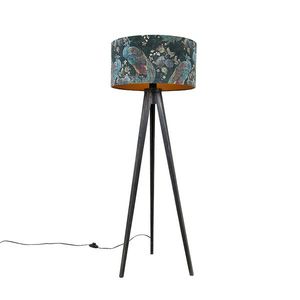 Stojací lampa stojan černá sabajurem spavoučím vzorem 50 cm - Tripod Classic obraz