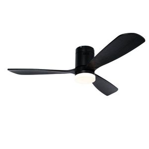 Chytrý stropní ventilátor černý 132 cm vč. LED stmívatelné s dálkovým ovládáním - Sofia obraz