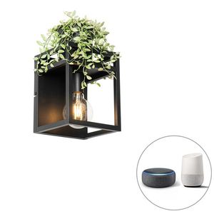 Chytrá nástěnná lampa černá s policí vč. Wifi G95 - Cage Rack obraz