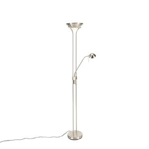 Ocelová stojací lampa s lampičkou na čtení vč. stmívatelné LED v Kelvinech - Diva obraz