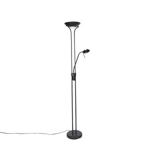 Moderní stojací lampa černá s lampou na čtení vč. LED s tlumením do teplého světla - Diva obraz