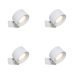 Sada 4 moderních nástěnných a stropních svítidel bílá vč. LED dobíjecí - Bright obraz