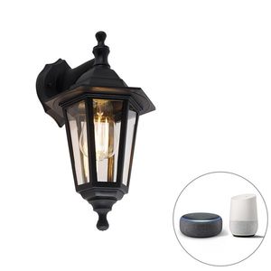 Chytrá venkovní nástěnná lampa černá IP44 vč. Wifi ST64 - New Haven obraz