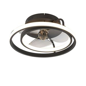 Stropní ventilátor černý 46, 5 cm vč. LED s dálkovým ovládáním - Kees obraz