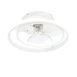 Stropní ventilátor bílý 46, 5 cm vč. LED s dálkovým ovládáním - Kees obraz
