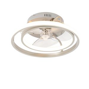 Ocelový stropní ventilátor 46, 5 cm vč. LED s dálkovým ovládáním - Kees obraz