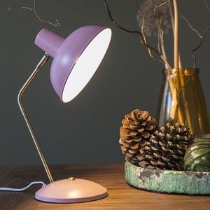 Retro stolní lampa růžová s bronzem - Milou obraz