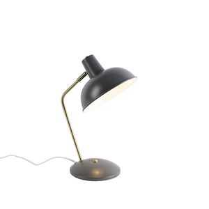 Retro stolní lampa šedá s bronzem - Milou obraz