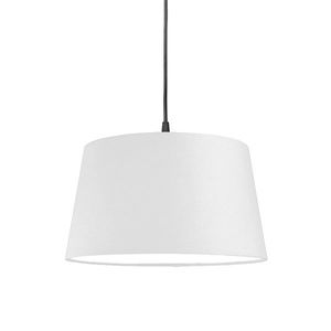 Moderní závěsné svítidlo černé s bílým stínítkem 45 cm - Pendant obraz