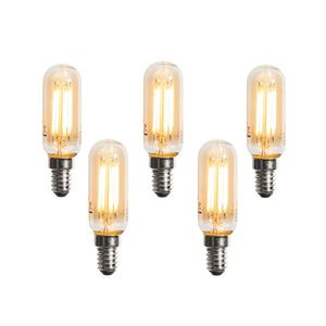 Sada 5 stmívatelných LED žárovek E14 Zlatá T25 4W 300 lm 2200K obraz