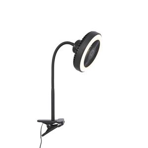 Stolní ventilátor černý vč. LED 2700K - Dores obraz