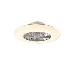 Stropní ventilátor stříbrný s hvězdným efektem 59 cm vč. LED stmívatelný s dálkovým ovládáním - Clima obraz