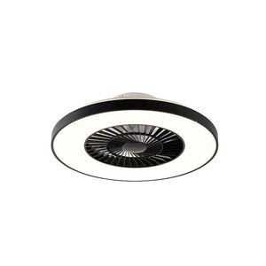 Stropní ventilátor černý s hvězdným efektem 60 cm vč. LED stmívatelný s dálkovým ovládáním - Climo obraz