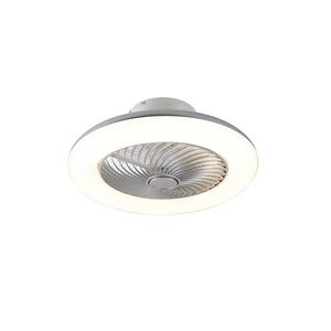 Stropní ventilátor stříbrný 55, 5 cm vč. LED stmívatelný s dálkovým ovládáním - Clima obraz