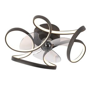 Stropní ventilátor černý 55 cm vč. LED stmívatelný s dálkovým ovládáním - Mandy obraz