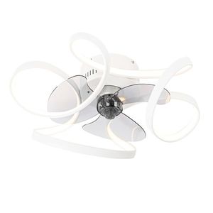 Stropní ventilátor bílý 55 cm vč. LED stmívatelný s dálkovým ovládáním - Mandy obraz
