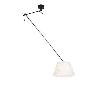 Závěsné svítidlo černé splisovaným stínítkem 35cm krémové - Blitz obraz