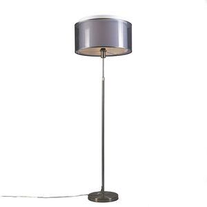 Stojací lampa z oceli s černým a bílým stínítkem 47 cm nastavitelná - Parte obraz