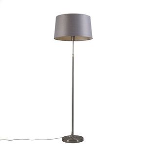 Stojací lampa ocelová s šedým stínítkem 45 cm nastavitelná - Parte obraz
