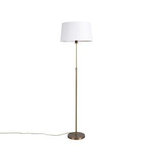 Stojací lampa bronzová s lněným stínítkem bílým 45 cm nastavitelná - Parte obraz