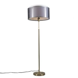 Stojací lampa zlatá / mosazná s černým / bílým stínítkem 47 cm - Parte obraz